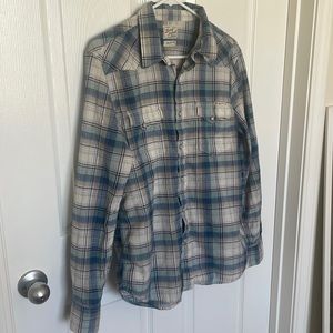 Lucky Brand Sportswear Western Plaid Button Up - Men’s Medium Blue
